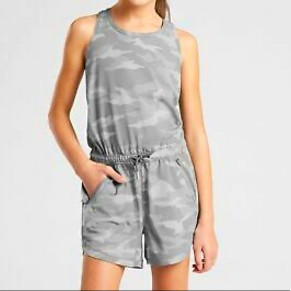 Athleta Girl Romper On The Go Light Camo Size Large 12